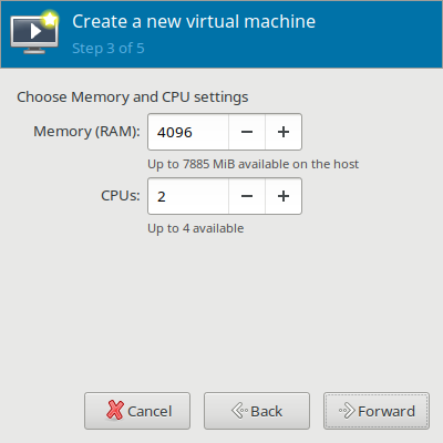 Allocate Memory and CPU to the VM