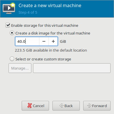 Allocate Storage to the VM -- this can be changed later
